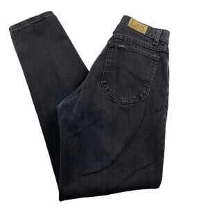 Vintage 90s Lee Jeans, Straight High Rise Mom Jeans 27, Black Denim, Made in USA